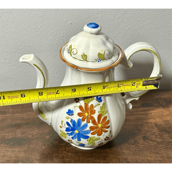 Metlox Vernon Bouquet Floral 8 Cup Tea Pot Mid Century Excellent Condition - Picture 13 of 13